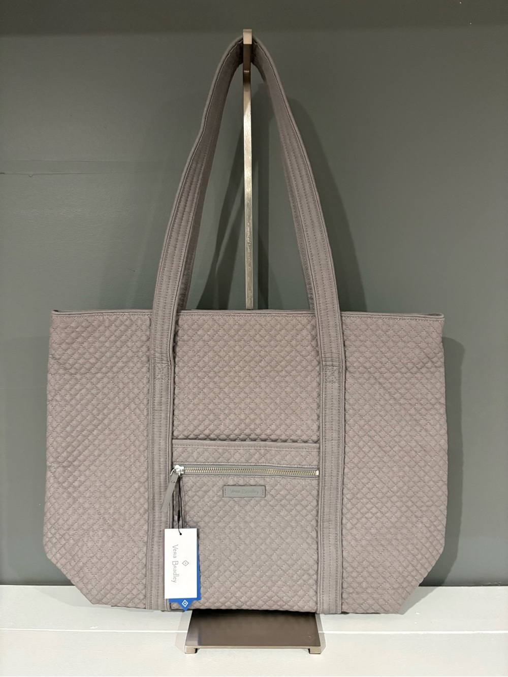 Vera Bradley Quilted Light Gray Tote